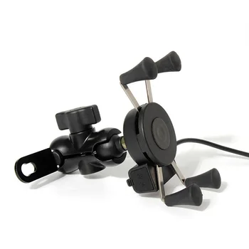  motorkerékpár telefontartó állvány állvány 360 fokos forgatás USB töltővel 3,5-6 hüvelykes GPS elektromos robogó konzol tartó